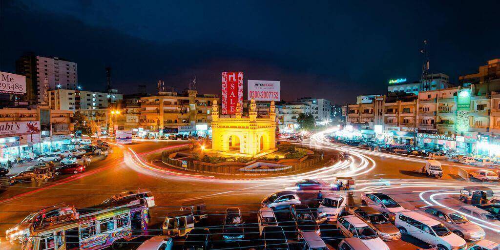 Karachi city night view