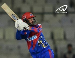 James Vince Wearing blue and red cricket cloth