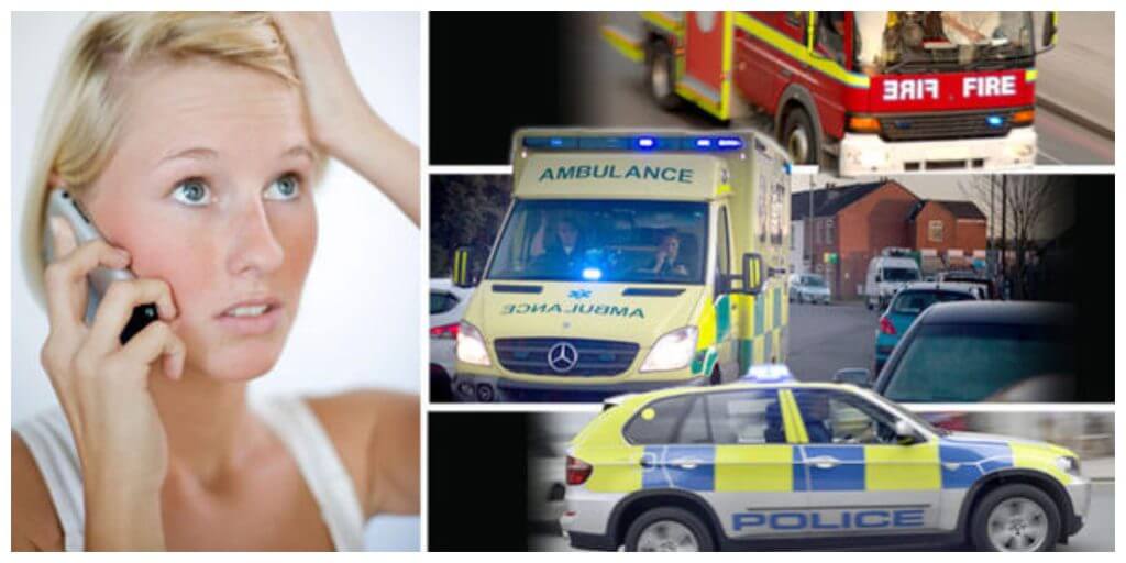 a woman call a ambulance while she travels