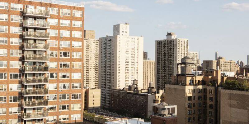a high angle view of a city