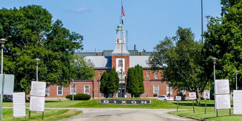  Dixon building with a flag on top 