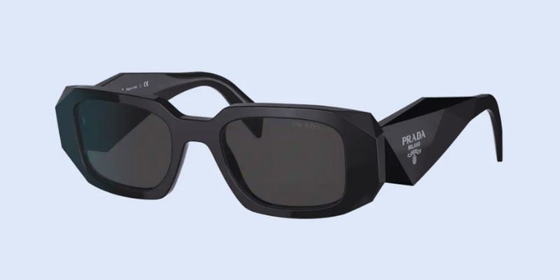 a black prada sunglasses with black lenses