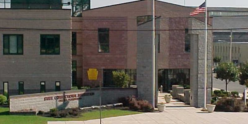 a building with a sign in front of it