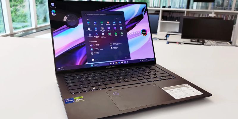 Asus ZenBook-14 laptop on a table 