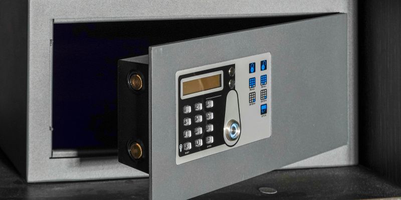 a safe with a keypad 
