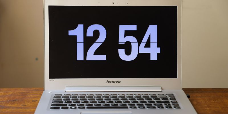 Lenovo thinkpad X1 laptop with numbers on the screen 