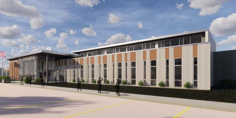 a building with persony windows