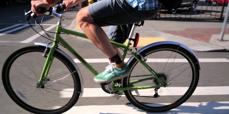 a person riding a bicycle 