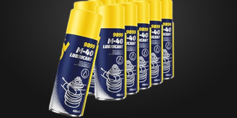 a group of cans of lubricants 
